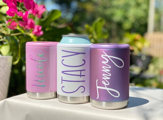 Personalized Skinny Can Cooler, Stainless Steel Insulated Cooler,  Bridesmaid Gift, Seltzer Can Holder 