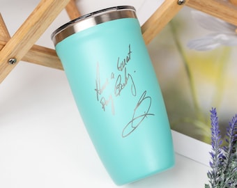 Actual Handwriting Tumbler, Unique Father's Day Gift, Custom Engraved Tumbler 16oz, Personalized Gifts for Dad, Gift for Grandpa • P160HW