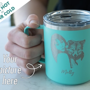 Photo Engraved Coffee Mug, Gift For Dad, Large Photo Mug, Gift For New Parents, New Dad Gift, Anniversary Gift, Custom Photo Printed • H18