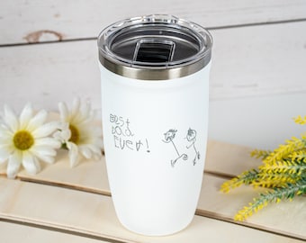 Kids Drawing Engraved on Insulated Tumbler • Father's Day Gifts for Dad • P16