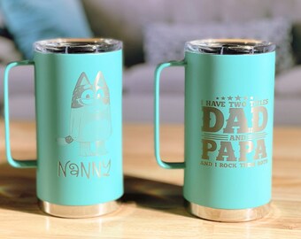 Large Coffee Mug for Dad • Leakproof Insulated Mug • Grandpa Gifts • Gifts for Papa • Personalized Engraving Mug • HPM32