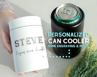 Personalized Can Cooler • Custom Can Tumbler • Personalized Gifts for Dad • Laser Engraved Engraved Tumbler • Beer Drink Holder • L12
