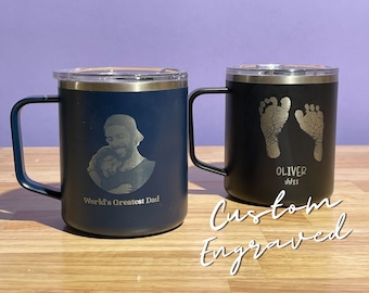 Personalized Gift for Dad • Custom Engraved Mug • Insulated Coffee Mug • Father's Day Gift • Custom Laser Engraved Cup • H18