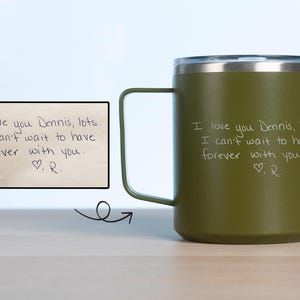 Réelle tasse manuscrite, ajoutez votre note/message manuscrit, tasse à café personnalisée 18 onces, cadeaux sentimentaux pour papa, grande tasse à café • H180HW
