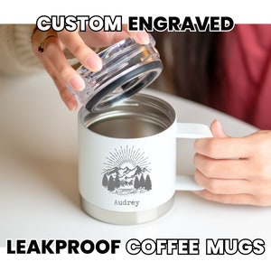 Custom Engraved Coffee Mug • Insulated Travel Mug • Personalized Camping Mug • Gifts for Him • Thank You Gift • Eco Friendly Mug • HP