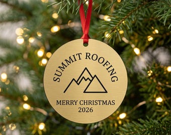 Custom Logo Christmas Ornament Bulk, Engraved Company Ornament 2026, Corporate Holiday Gift, Employee Christmas Gift, Client Gift