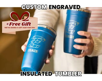 Bedankt voor coach, gepersonaliseerde beker, aangepaste naam reismok, geïsoleerde beker