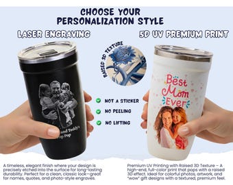 Gift for Dad Personalized Photo Tumbler, Custom Engraved Picture Travel Mug, Birthday Fathers Day Gift