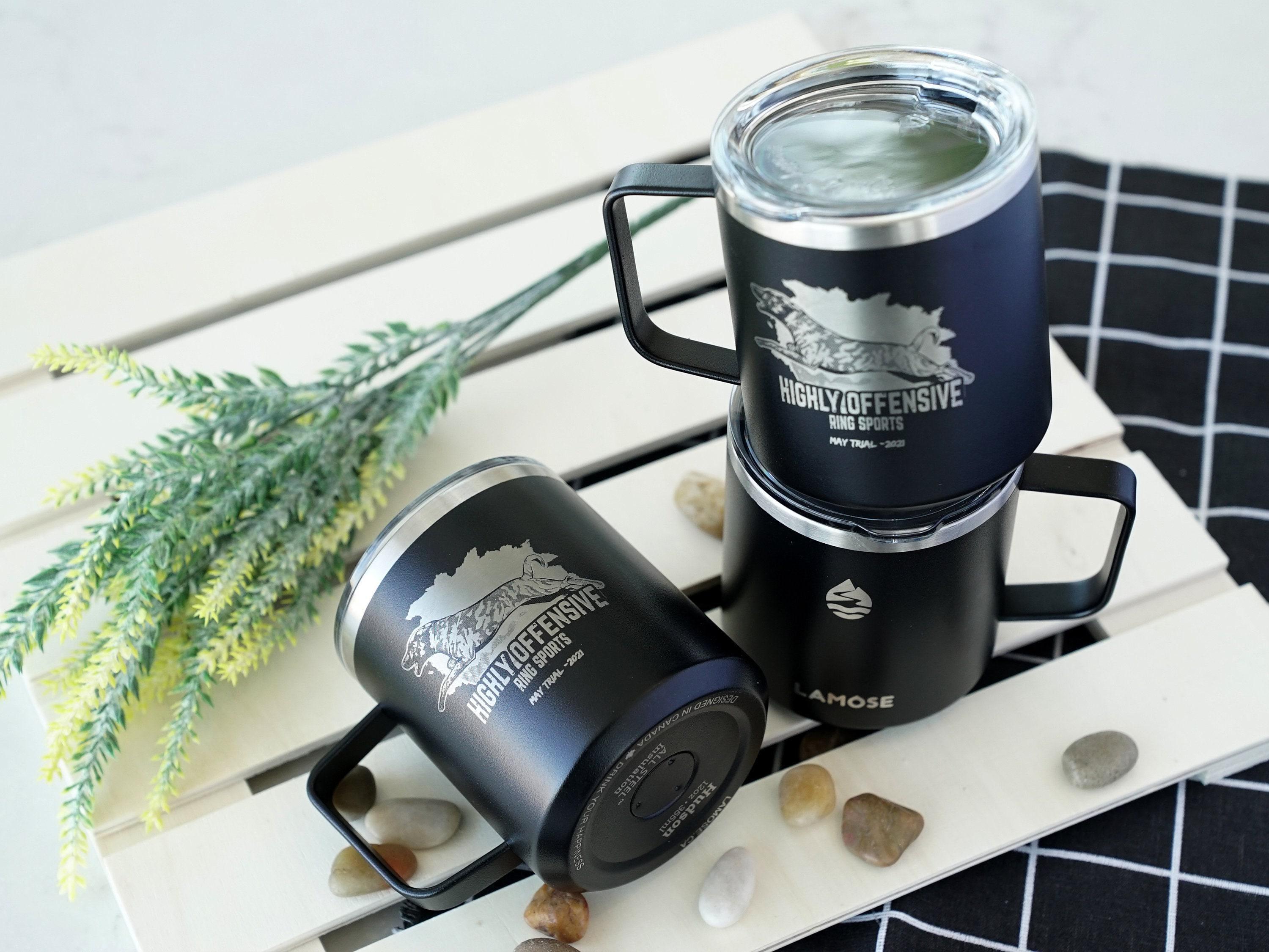 Custom Coffee Mug, Insulated Mug Lid, Engraved Coffee Mug, Stainless Steel Double Wall Cup, Team Gift Idea, Employee Appreciation Bulk Order