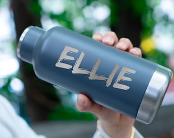 Name Engraved Water Bottle 20oz, Custom Water Bottle, Insulated Bottle, Laser Engraved, Mother's Day Gifts • M200VE