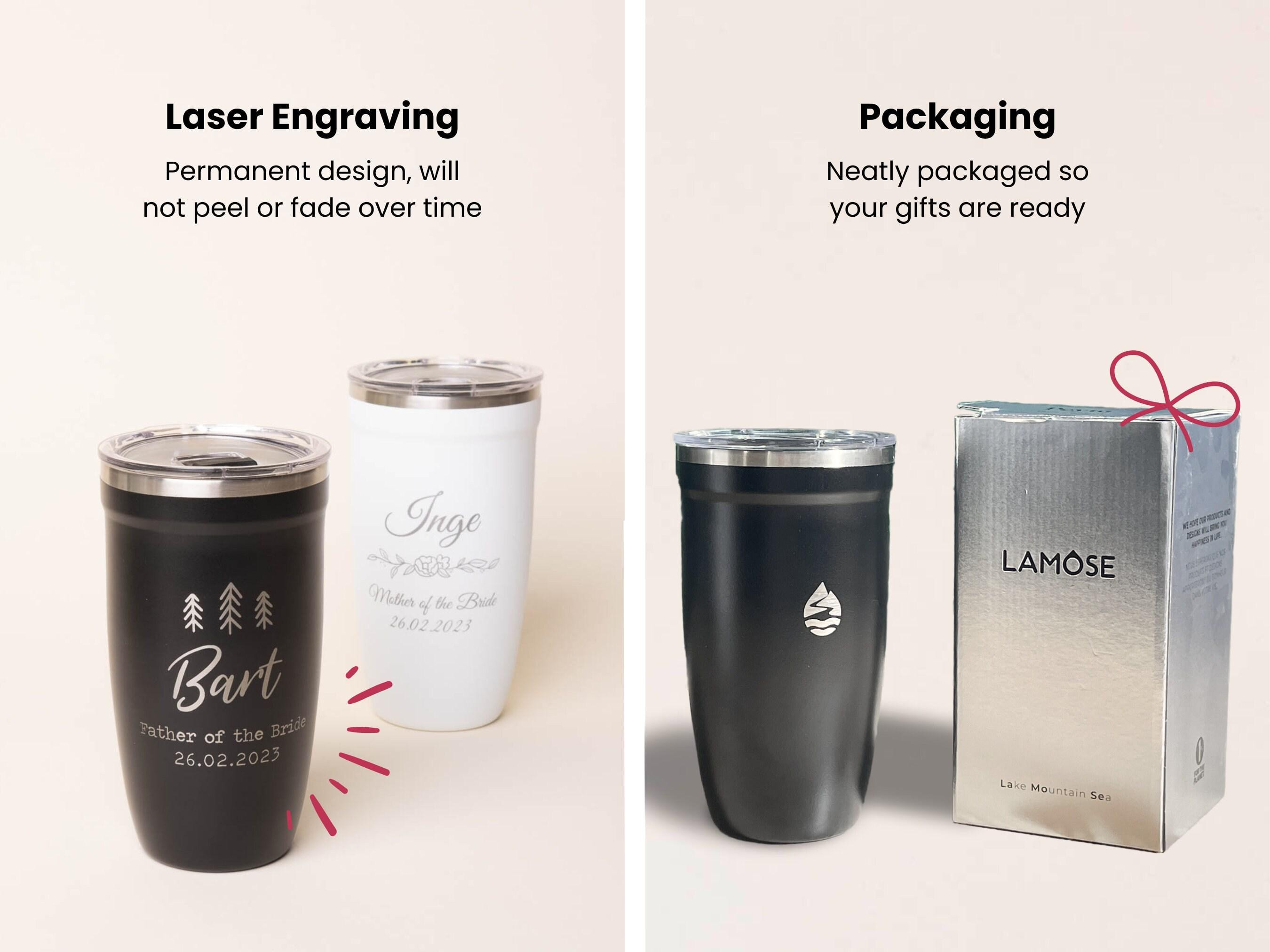 Personalized Father&#39;s Day Gift • Photo Engraved Dad Tumbler • Gifts for him • Dad and Daughter Portrait • Insulated Coffee Travel Mug • P16
