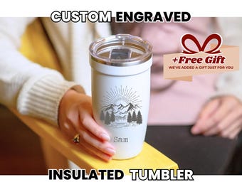 Personalized Gift for Him Custom Engraved 16oz Tumbler, Birthday Christmas Gift, Insulated Coffee Travel Mug