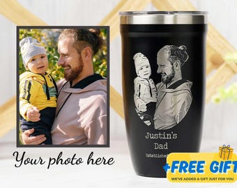 Personalized Gift for Grandpa Custom Engraved Tumbler, Birthday Coffee Mug for Him, Insulated Travel Cup