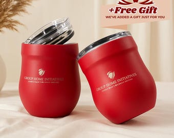 Vaso de vino con nombre personalizado, taza de viaje grabada, taza térmica, regalo para ella, taza de acero inoxidable