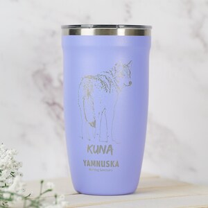 Dog Photo Engraved Tumbler, Custom Pet Mug, Personalized Gift for Dog Moms, Insulated Stainless Steel Coffee Cup 16oz