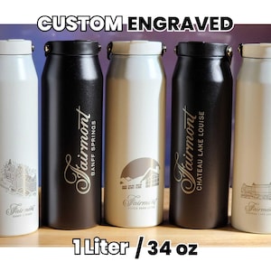 Custom Logo Tumbler With Handle, Personalized Gift, Insulated Bottle, Laser Engraved, Corporate Merch, Team Presents, Gym Use, G34