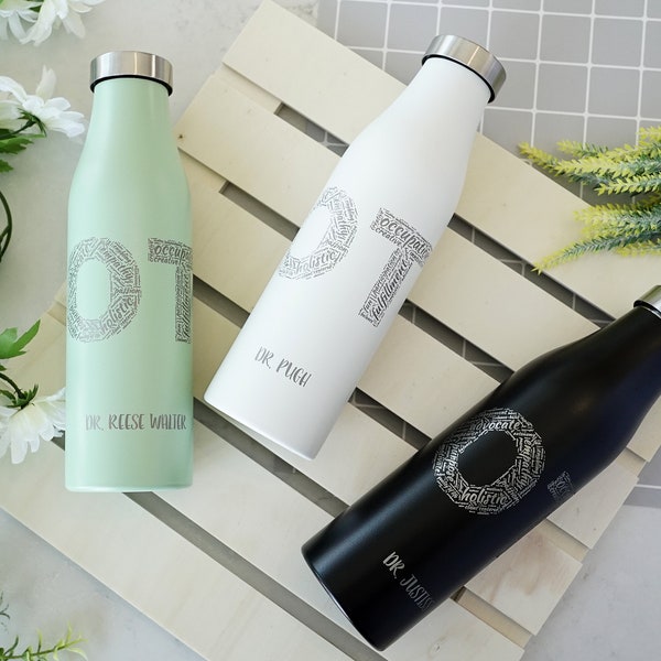 Custom Logo Water Bottle 21oz, Personalized Logo Water Bottle, Engraved Stainless Steel Insulated Water Bottle • R210LO