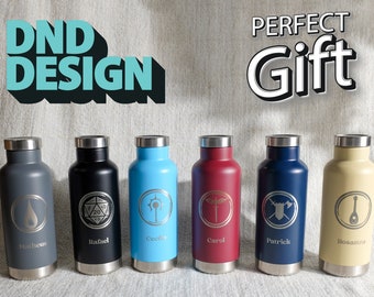 DND Gifts Personalized with Logo and Names, DND Custom Water Bottle, Unique Gift For Her, DND Dice Gift For Him  • M200VE