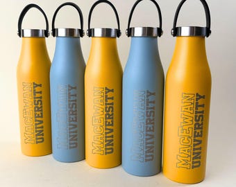 Personalized Water Bottle 21oz, Custom Engraved Name Insulated Flask, Eco Friendly Reusable Stainless Steel Gift