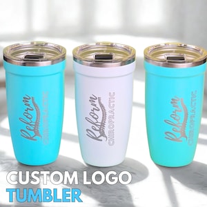 Kundenspezifischer Geschäftslogo gravierter Becher, Isolierbecher mit Deckel, kundenspezifischer Becher mit Logo, personalisierter Becher 16 Unze • P160LO