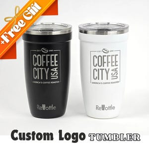 Custom Business Logo Tumbler 16oz, Engraved Travel Mug, Holiday Gifts for Employess, Personalized Corporate Gifts, Corporate gifts• P16