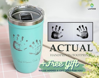 Mug empreinte de main de bébé, cadeau personnalisé pour papa, tasse à café souvenir gravée personnalisée, cadeau nouveau papa pour papa
