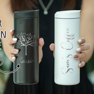 Custom Skinny Tumbler, Personalized Gift, Laser Engraving, Outdoor Camping, Spill Proof Travel Mug, Insulated Coffee Cup, Holiday Present