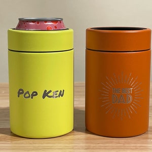 Custom Dad Gifts Cooler, Laser Engraved Cozie, Insulated Can Sleeve, Outdoor Beer Holder, Double Walled Can Cozy, Unique Gift For Him, L16