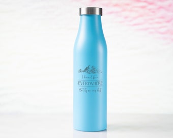 Personalized Travel Water Bottle, Name Engraved Bottle, Insulated water bottle, Stainless Steel Water Bottle, Laser engraved gift • R21