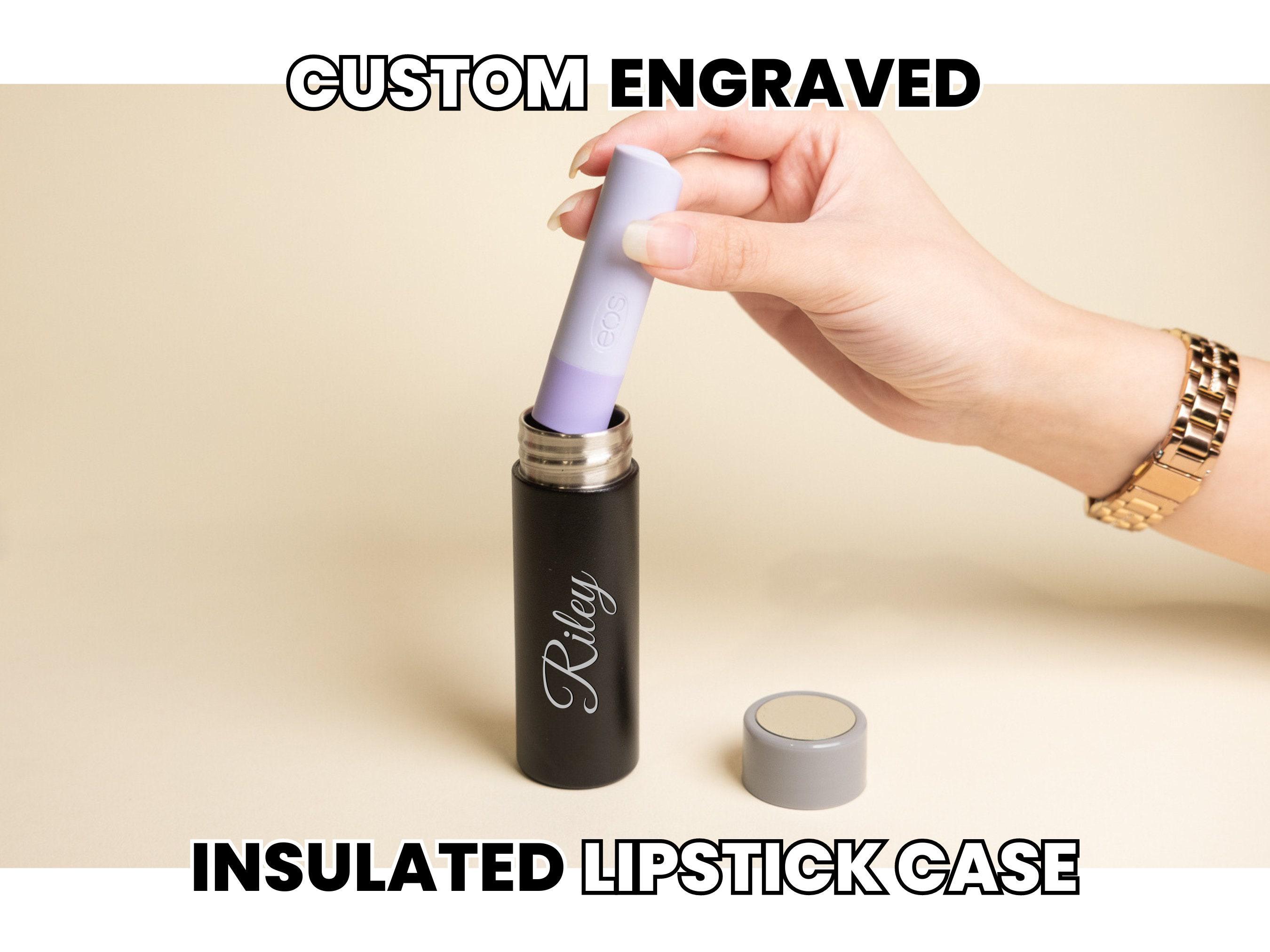 Personalized Lipstick Case Gift for Her, Custom Engraved Makeup Holder, Birthday Bridesmaid Gift