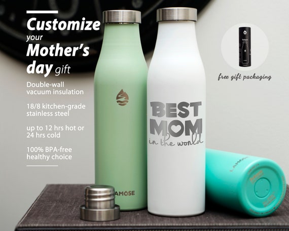 18//8 Kitchen-Grade Stainless Steel 21 oz up to 12 hrs hot or 24 hrs Cold 100/% BPA-Free Healthy Choice LAMOSE Turquoise Double-Wall Vacuum Insulated Sports Water Bottle w//Wide Mouth lids