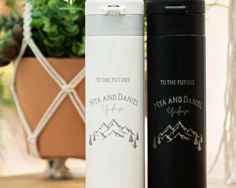 Wedding Gift, Personalized Bride and Groom Tumblers, Custom Engraved
