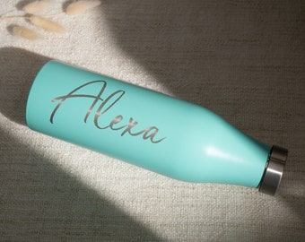 Personalized Large Name Water Bottle • Customized Font Name • Stainless Steel Insulated • Custom Name • R210VE