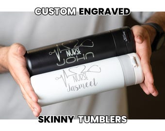 Thank You Nurse! Personalized Travel Mug, Custom Engraved Coffee Tumbler, Healthcare Professional Gift