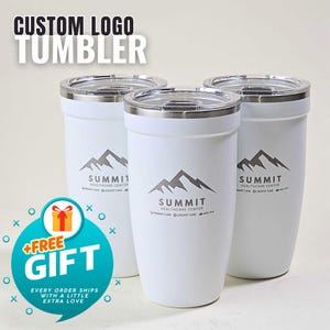 Custom Logo Tumbler Employee Gift, Travel Tumbler, Personalized Drinkware, Corporate Gifts, Vacuum Insulated, Spill-Proof Lid 16oz