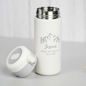 Gobelet demoiselle d&#39;honneur, isotherme, couvercle anti-versement verrouillable, verres en acier durable, cadeau de mariage, tasse de voyage chaude et froide, E12