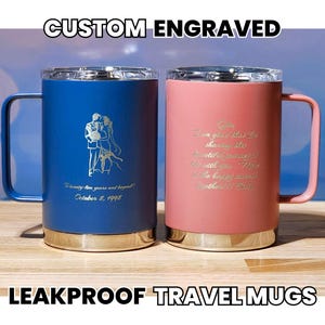 Custom Travel Mug, Lockable Slide Lid, Powder Coated, BPA Free Coffee Cup, Personalized Tumbler, Durable 24oz Gift, HPM