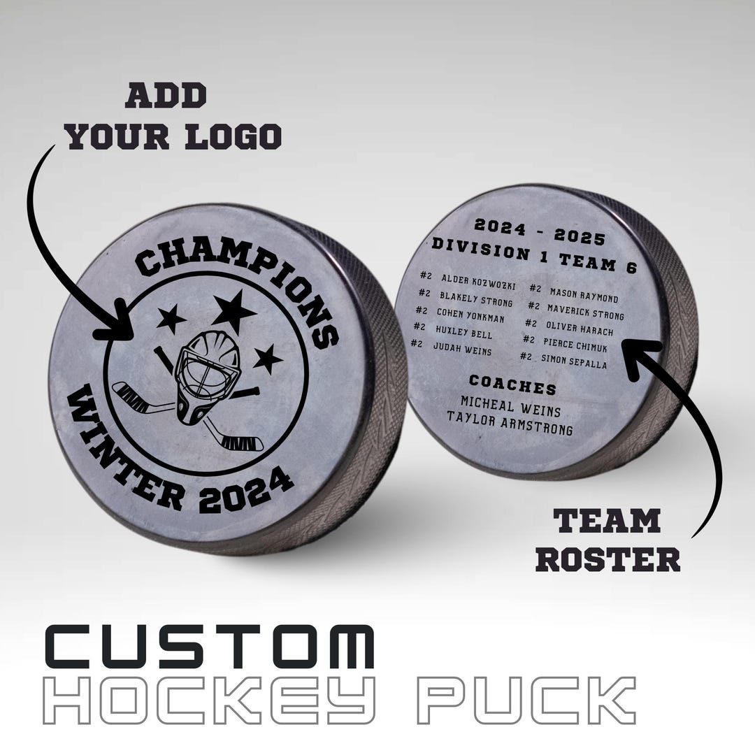 Hockey Coach Gift, Custom Engraved Hockey Puck, Team Logo Puck, Sports ...