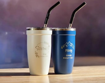 Groomsmen Gift, Custom Wedding Tumbler, Personalized Travel Mug, Engraved Stainless Steel