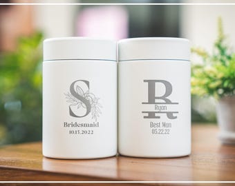 Regalo per lo sposo, refrigeratore per lattine personalizzato, portabevande personalizzato con incisione, custodia termica per bevande