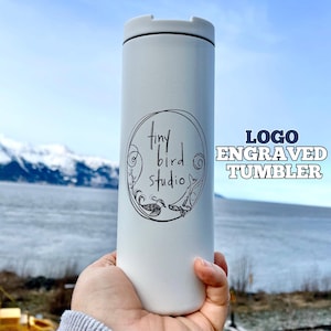 Anniversary Gift for Couples, Custom Logo Coffee Tumbler, Engraved Travel Mug, Insulated Cup