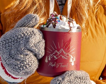 Taza de viaje personalizada, taza de campamento con grabado personalizado, regalo de jubilación, taza de café con aislamiento