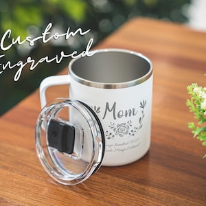 Custom Engraved Mug Personalized Gift, Insulated Coffee Cup, Photo Keepsake, Mom Birthday, Mother&#39;s Day Present, Durable Stainless Steel H18