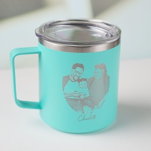 Fathers Day Gift, Personalized Gift, Laser Engraved Mug, 18 oz Stainless Steel Drinkware, Insulated Coffee Tumbler with Leak Proof Lid, H18