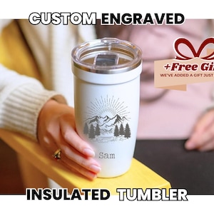 Lamose Custom Mug, Vacuum Insulated Cup, Travel Mug With Lid, Engraved Metal Cup, Personalized Drinkware, Hot Cold Beverage Holder P16