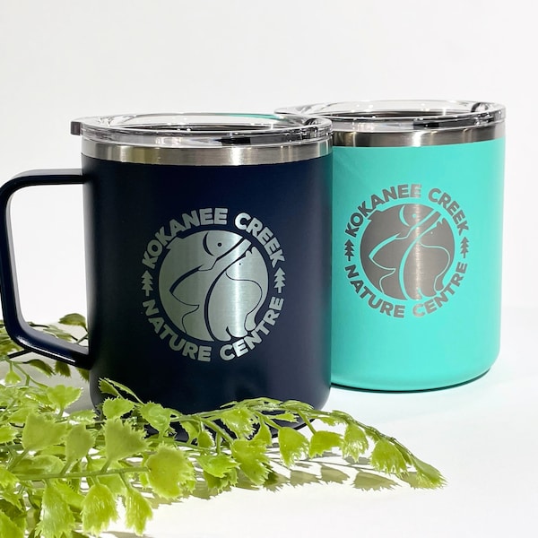 Custom Logo Insulated Mug • Laser Engraved Logo • Custom Coffee Mug • Personalized Gifts • Stainless Steel Mug • Employee Gifts • H18