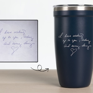 Actual Handwriting Gift Engraved Handwriting Tumbler 10 Oz Etsy