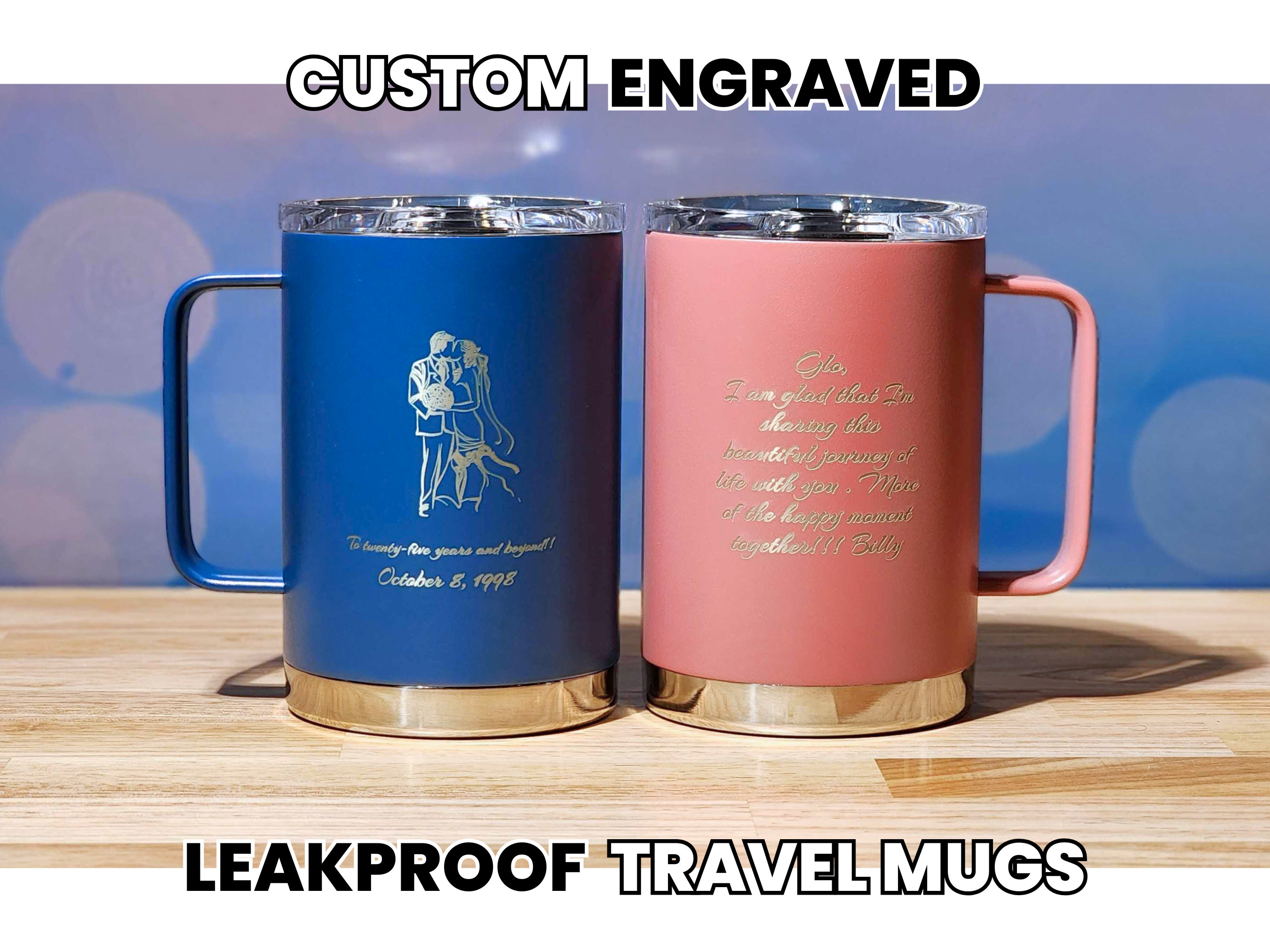 Custom Engraved Stainless Steel Coffee Tumbler by Lifetime Creations:  Personalized Coffee Mug, Personalized Coffee Travel Mug SHIPS FAST 