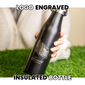 Company Logo Bottle, Personalized Corporate Gifts, Laser Etched Stainless Steel, Bulk Employee Presents, Team Branding, R21