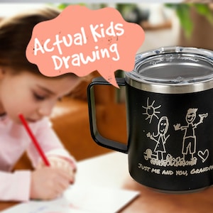 Actual Kids Drawing Mug, Children Artwork Mug, Kids Art Gift, Personalized Mug, Mom Gift, Dad Gift, Grandma Gift, Grandpa Gift • H180KD